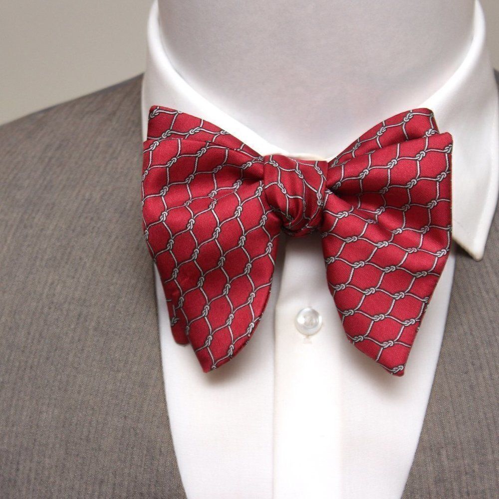 Men's Self‎ tied Bow Tie Red Silk Bow tie big bow tie Butterfly Bow tie 444